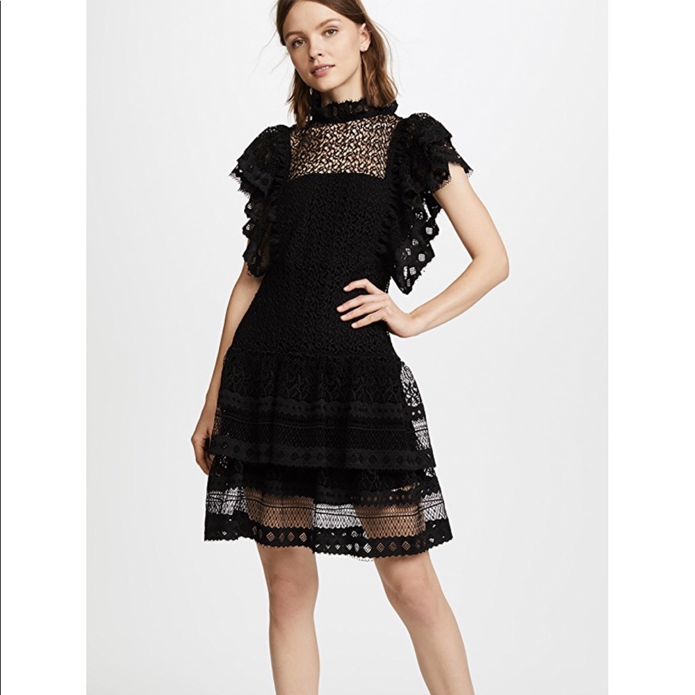 Anine Bing Black Lace Mini Dress